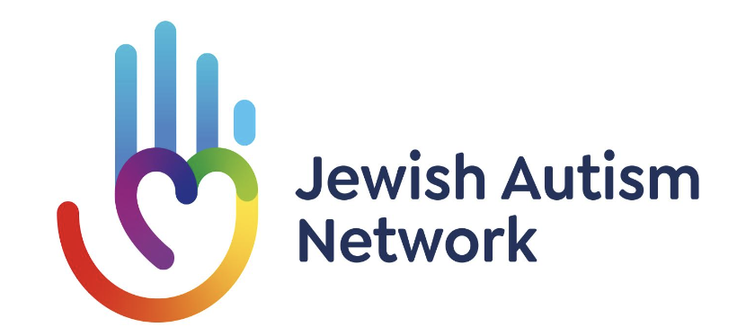 Logo of Jewish Autism Network with a colorful hand and heart design.